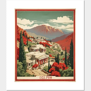 Delphi Greece Tourism Vintage Travel Poster Posters and Art